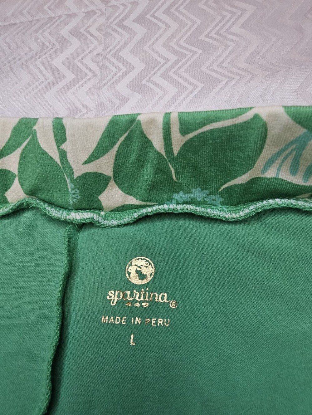 Sold!!! Spartina 449 Green Fringe Wrap Skort Marsh Hens Wildflowers Sz L - Picture 5 of 5